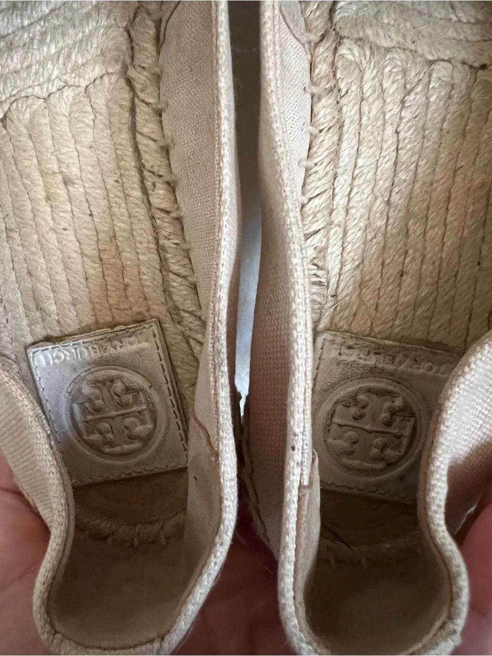 Tory Burch Weston Natural Logo Espadrille Flats Size 6